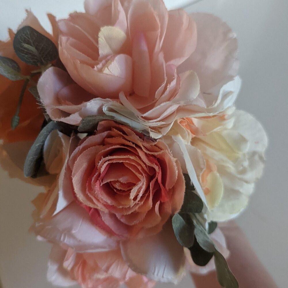 NWT Rustic Sm Faux Floral Farmhouse Bouquet Summer Wedding Ceremony Home Decor